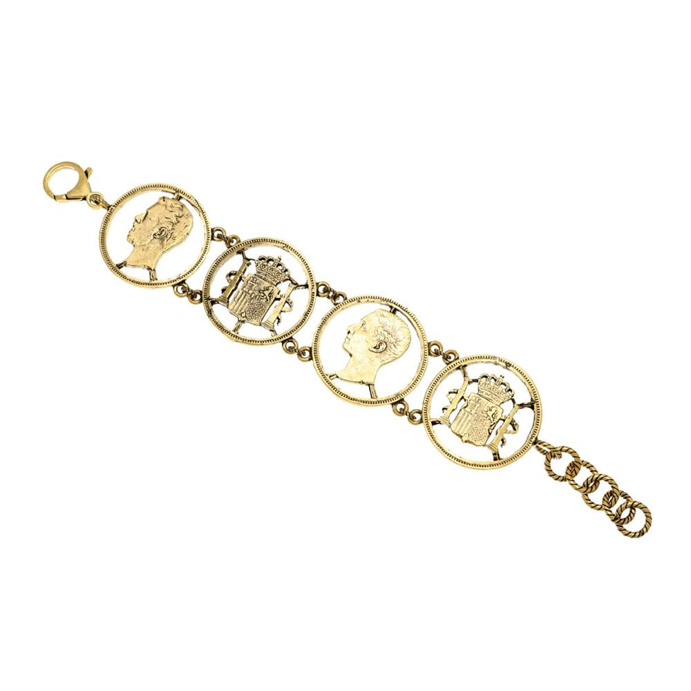 Bracciale con Monete Traforato - Bracciale Artigianale in Ottone (Codice: BR MONETE TRAFORATE)