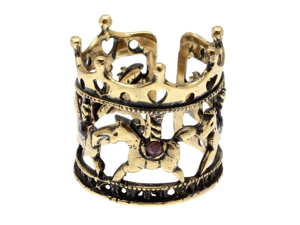 Anello Giostra d’Epoca - Gioiello Artigianale in Ottone Placcato Oro (Codice: AN GIO 01)