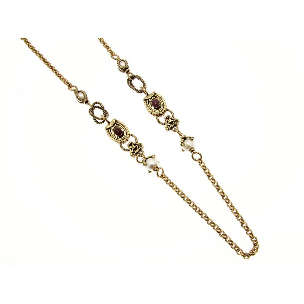 Collana Lunga con Perle e Rubini (Codice: CO PR 01)