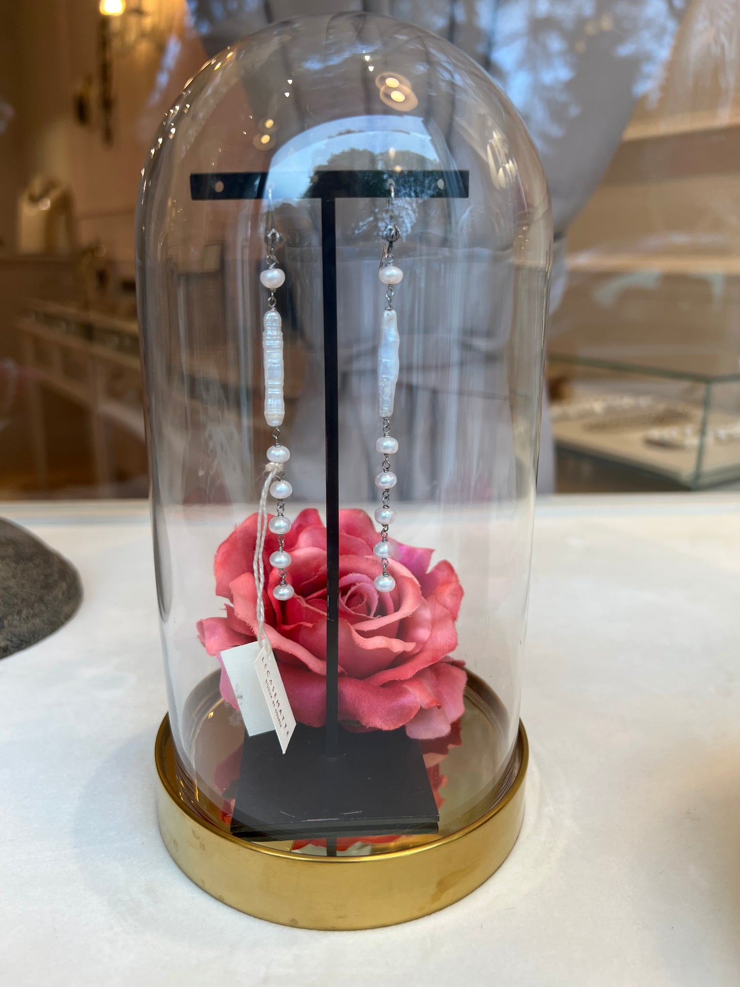 Orecchini Lunghi con Perle Scaramazze in Filigrana d’Argento (Codice: OE LSC 01)