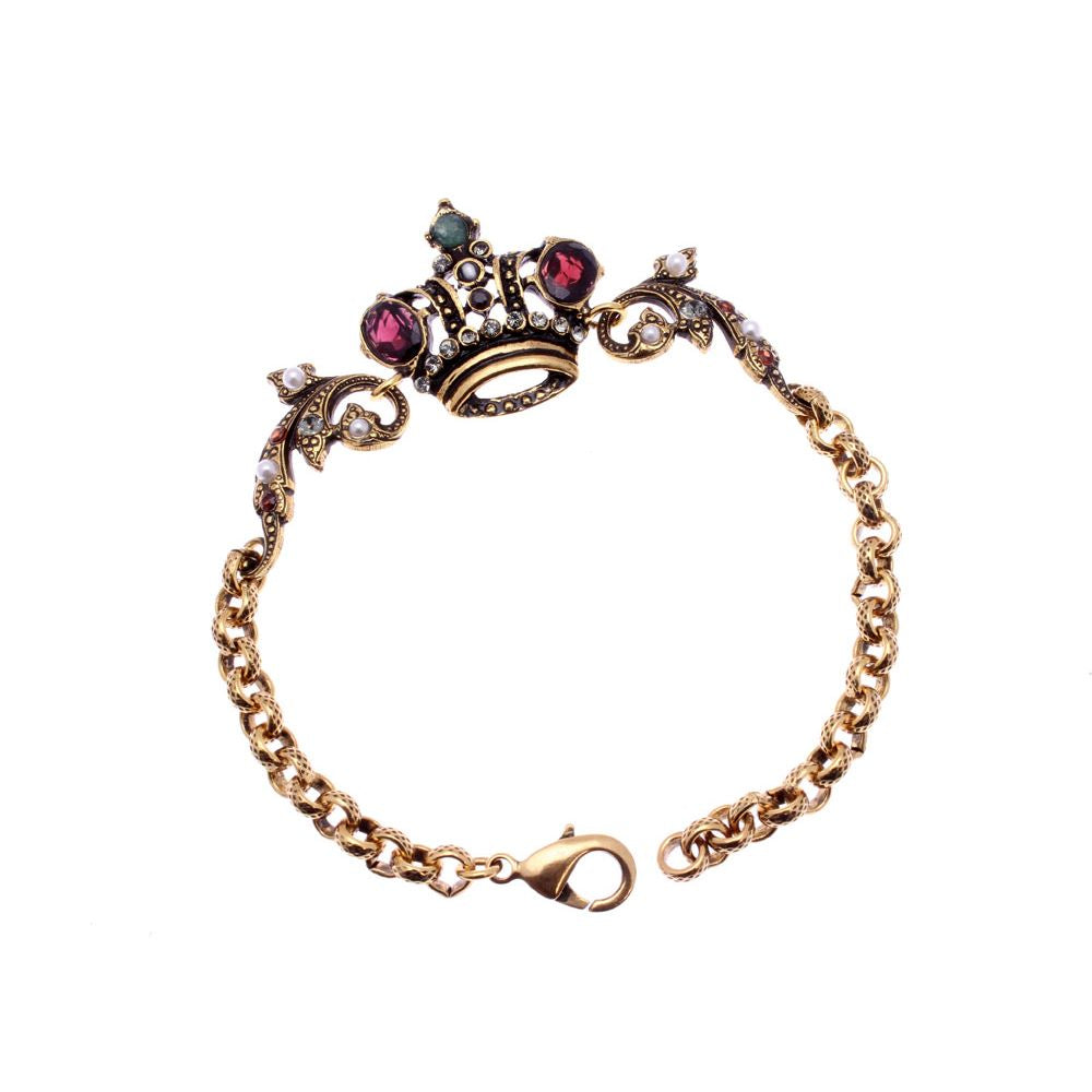 Bracciale Corona - Gioielleria Artigianale in Ottone Bagnato in Oro (Codice: BR CORONA)