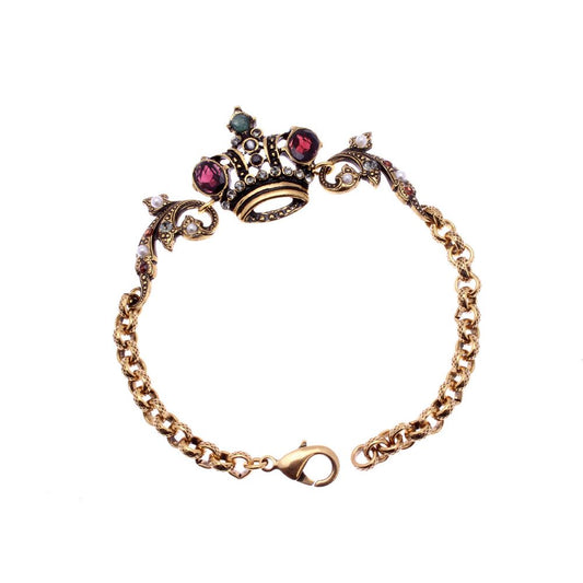 Bracciale Corona - Gioielleria Artigianale in Ottone Bagnato in Oro (Codice: BR CORONA)