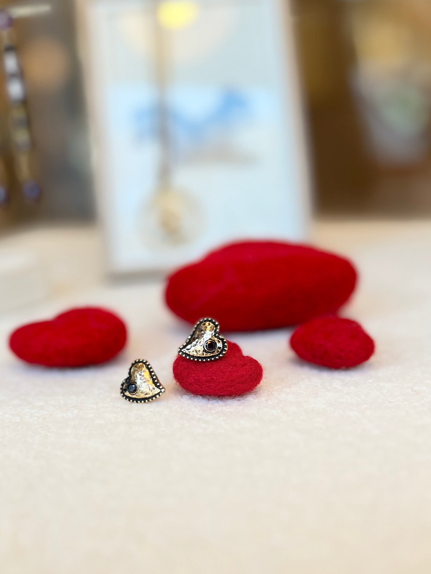 Orecchini Cuore con Granato (Codice: OE CG 01)