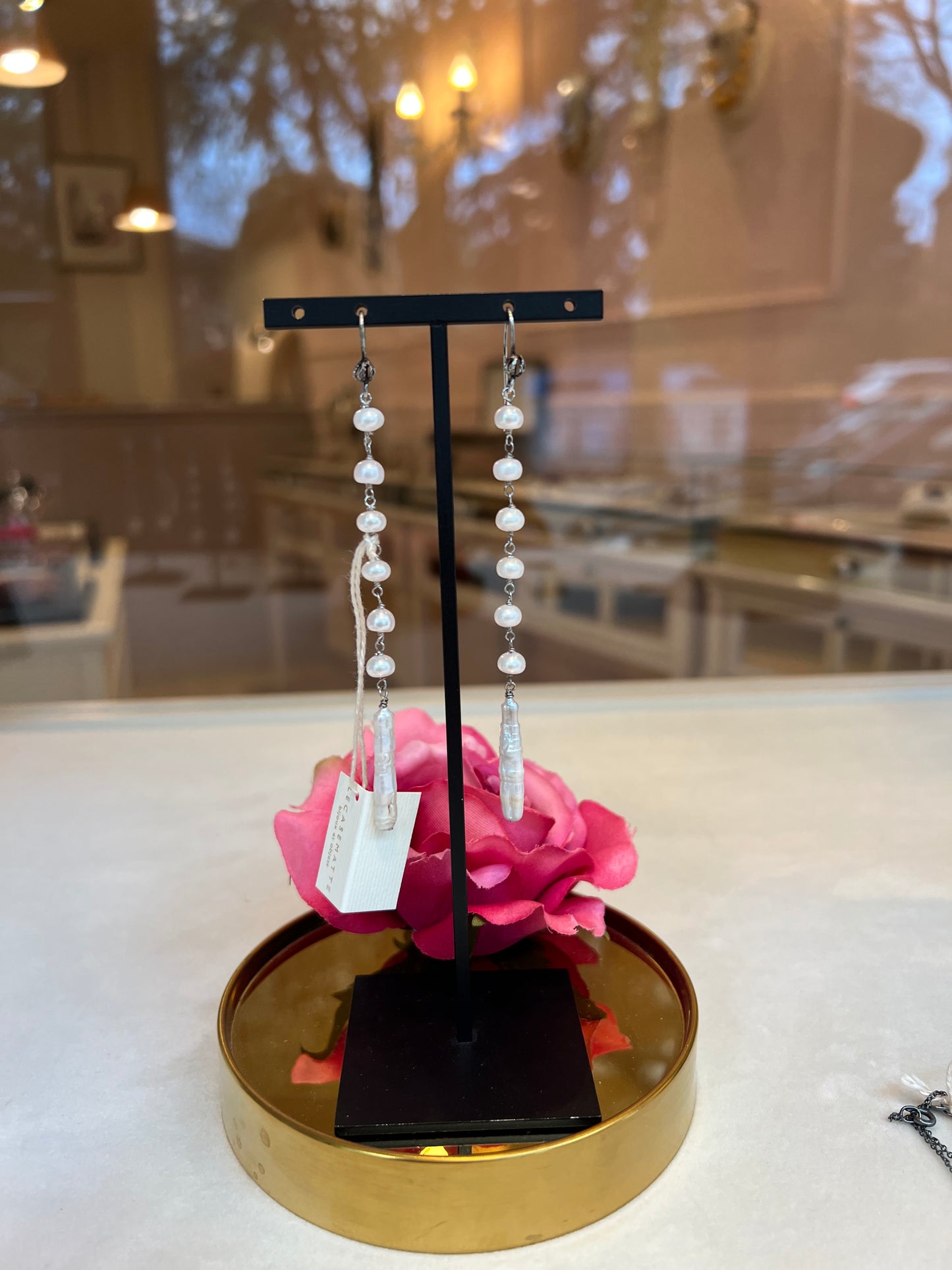 Orecchini Lunghi con Perle Scaramazze e Filigrana d’Argento (Codice: OE LSC 02)