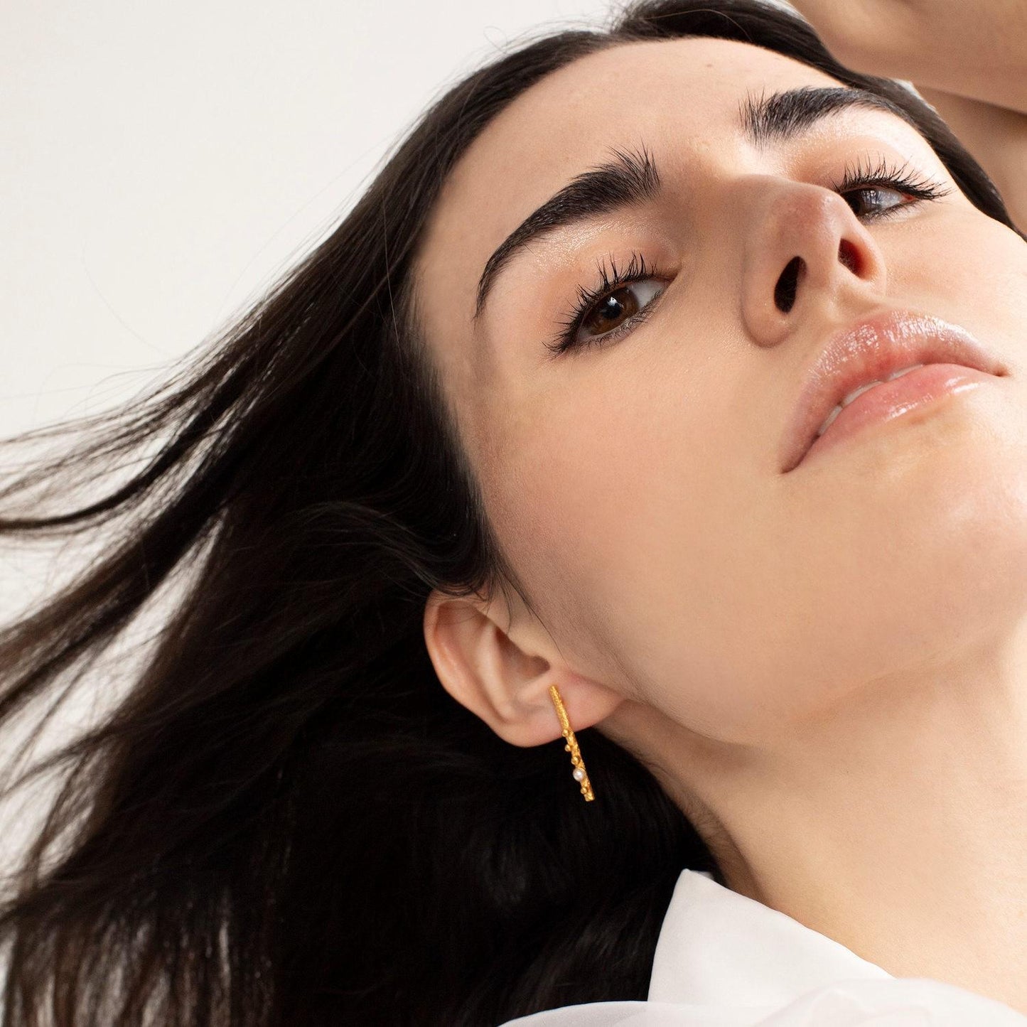 Orecchini Catalani con Microperle in Ottone Placcato Oro 24kt (Codice: OE BC 05)