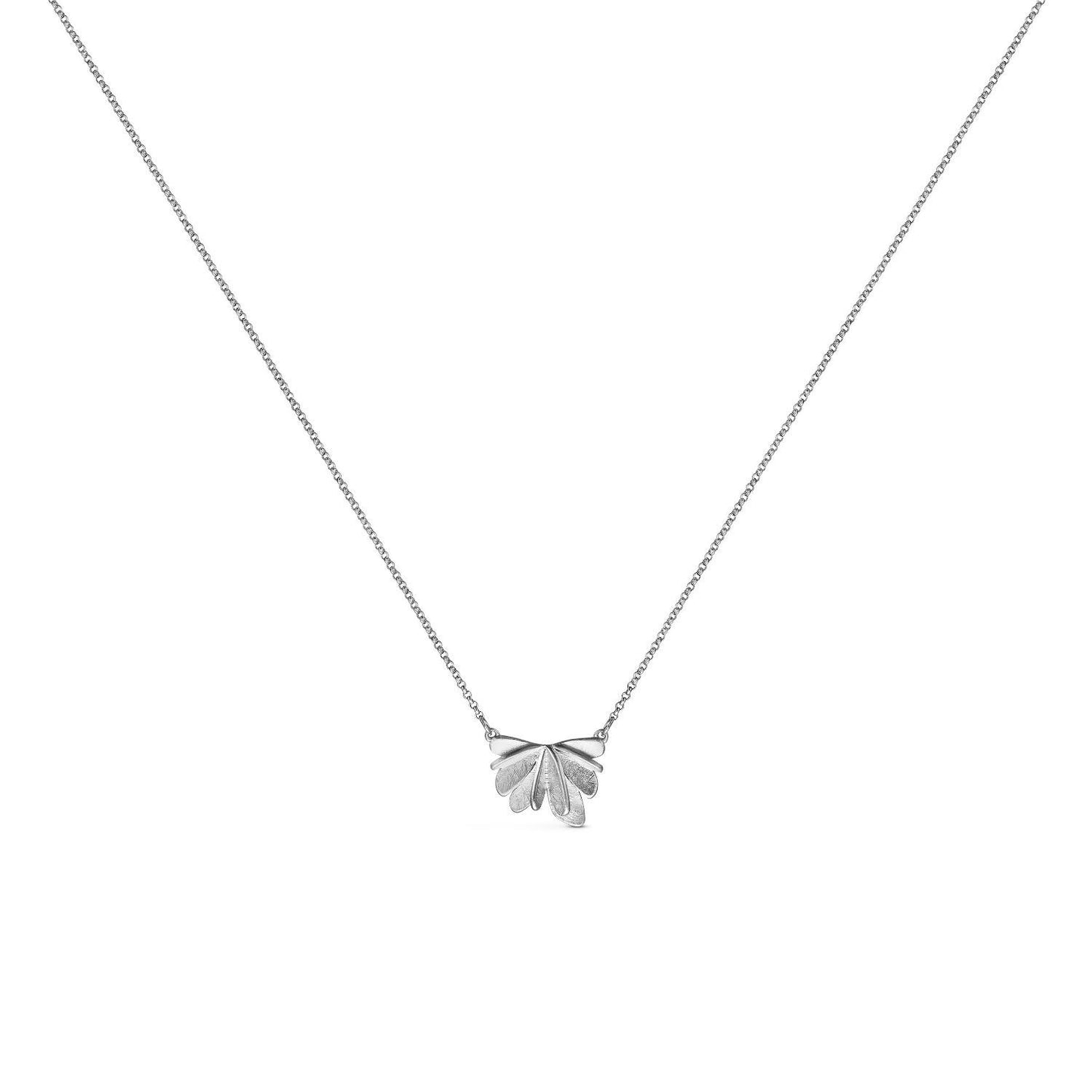 Collana Argento con Pendente Foglia Scultorea