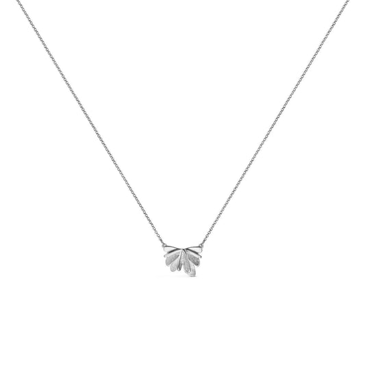 Collana Argento con Pendente Foglia Scultorea