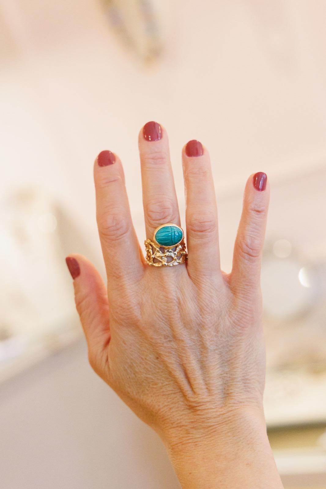 Anello Scarabeo malachite(Codice: AN SC 001)