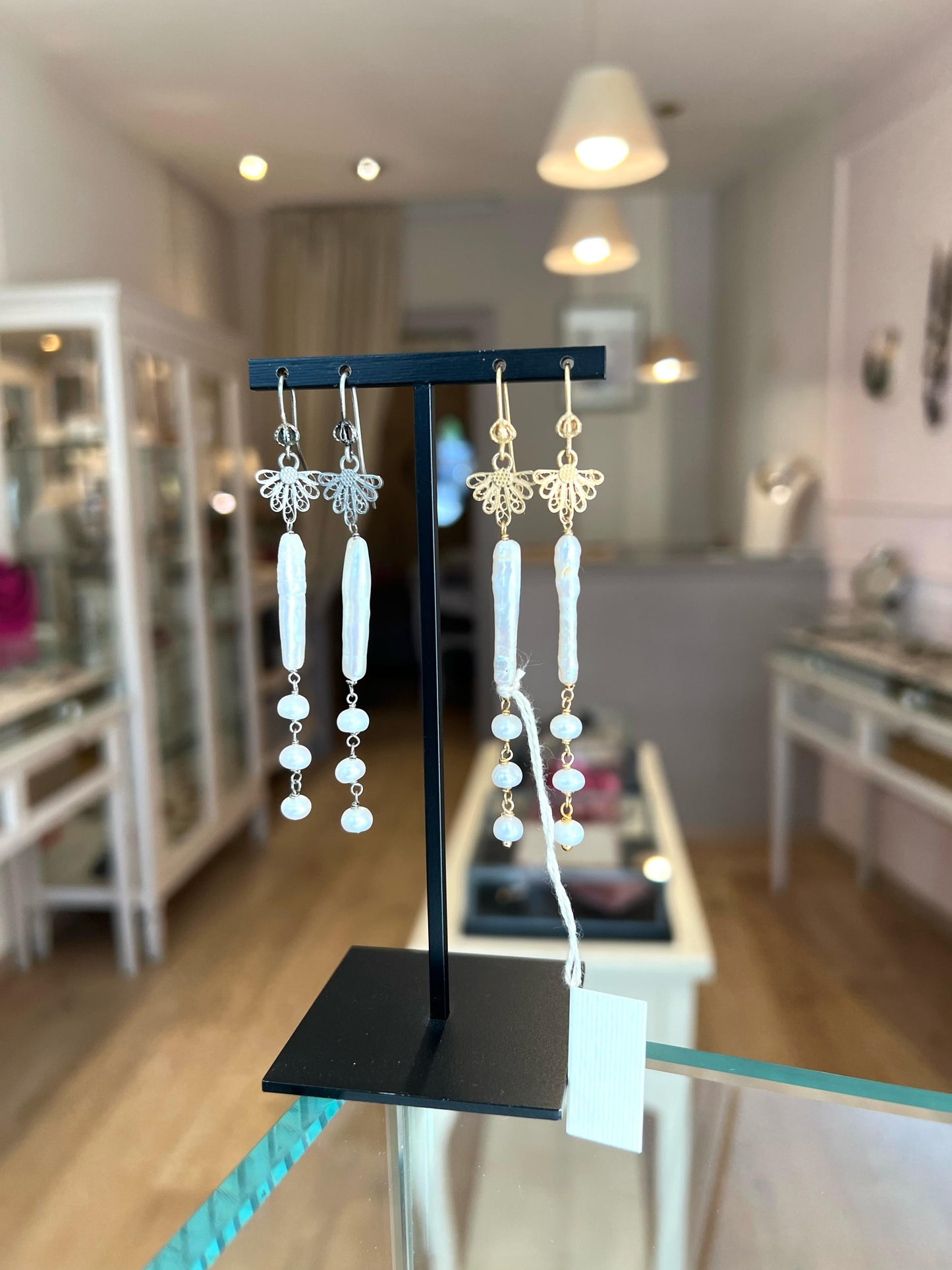 Orecchini con Perle Scaramazze e Filigrana d’Argento 925 - Eleganza e Raffinatezza Artigianale (Codice: OE PSF 01)