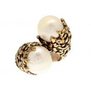 Anello Abbraccio Dorato – Perle Uniche e Design Artigianale Fiorentino (Codice: AN ALC 01)