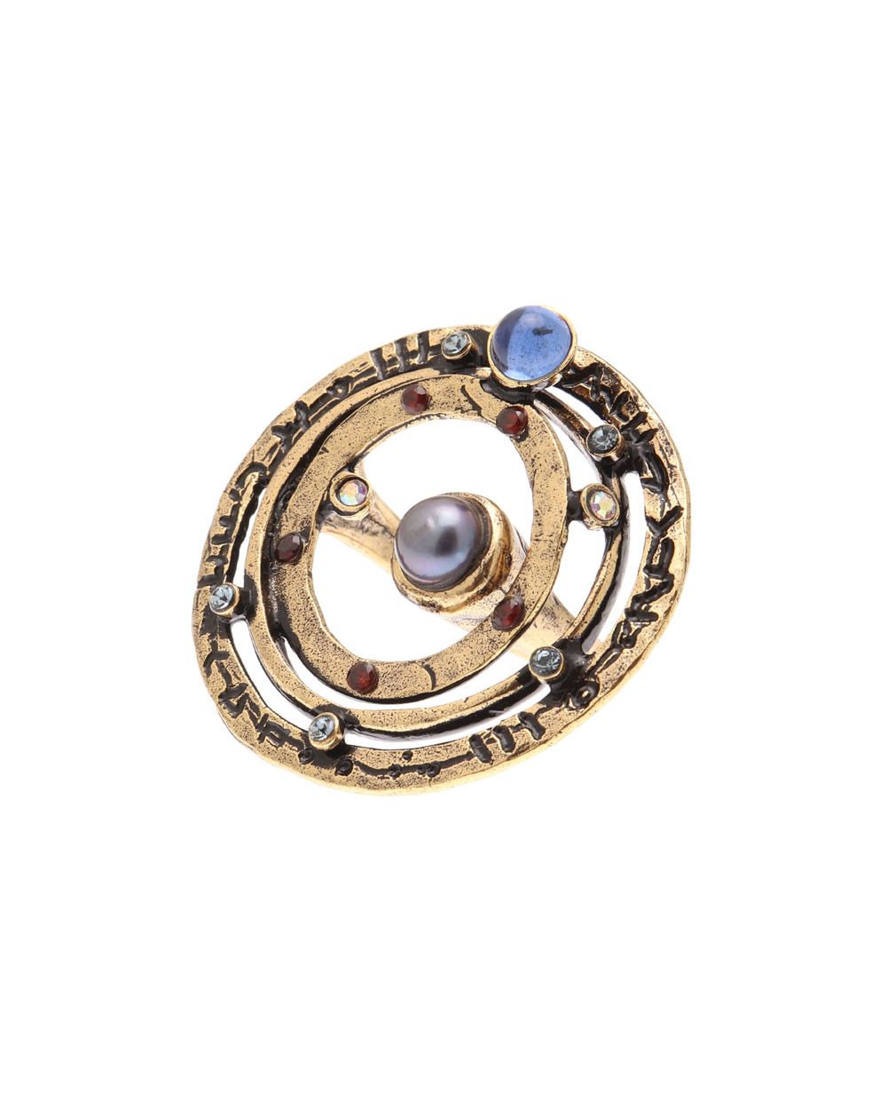 Anello Galassia - Gioiello Artigianale con Cerchi Concentrici e Perla Grigia (Codice: AN GAL 01)